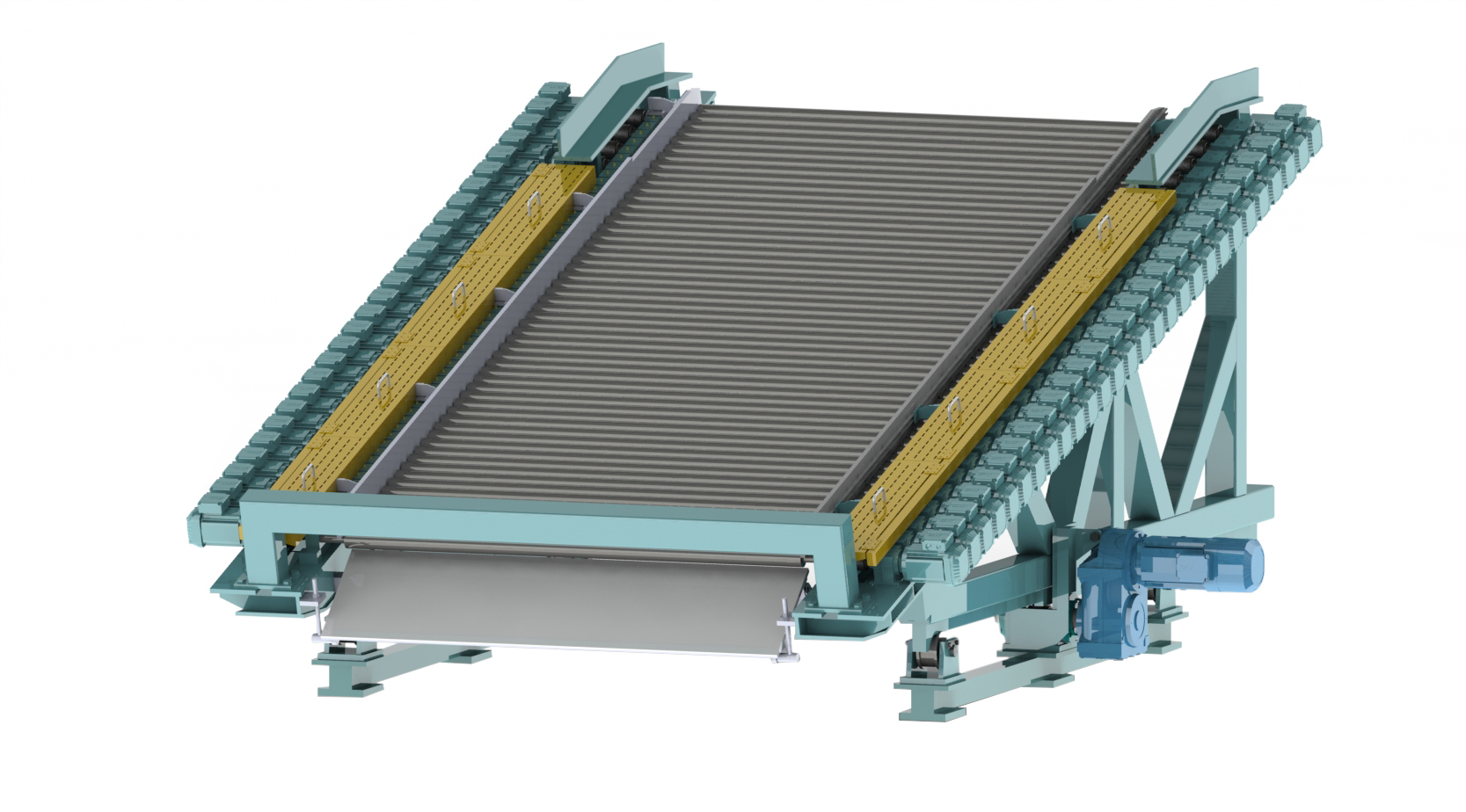 CVIC roller screen showing parallel screening rolls, individual drives and support frame